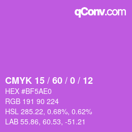 カラーコード: CMYK 15 / 60 / 0 / 12 | qconv.com