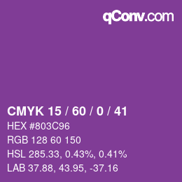 颜色代码: CMYK 15 / 60 / 0 / 41 | qconv.com