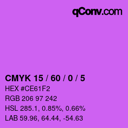 カラーコード: CMYK 15 / 60 / 0 / 5 | qconv.com