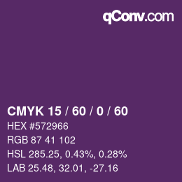 カラーコード: CMYK 15 / 60 / 0 / 60 | qconv.com