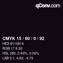 颜色代码: CMYK 15 / 60 / 0 / 92 | qconv.com