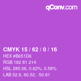 Color code: CMYK 15 / 62 / 0 / 16 | qconv.com