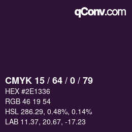 Color code: CMYK 15 / 64 / 0 / 79 | qconv.com