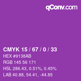 Farbcode: CMYK 15 / 67 / 0 / 33 | qconv.com