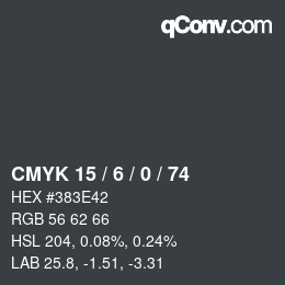 カラーコード: CMYK 15 / 6 / 0 / 74 | qconv.com