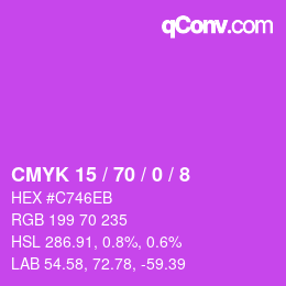Color code: CMYK 15 / 70 / 0 / 8 | qconv.com