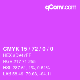 Color code: CMYK 15 / 72 / 0 / 0 | qconv.com