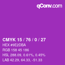 颜色代码: CMYK 15 / 76 / 0 / 27 | qconv.com