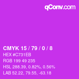 Color code: CMYK 15 / 79 / 0 / 8 | qconv.com