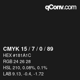 Color code: CMYK 15 / 7 / 0 / 89 | qconv.com