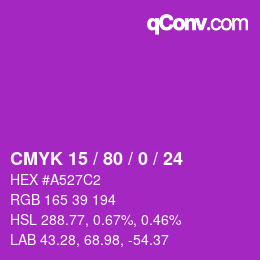 Color code: CMYK 15 / 80 / 0 / 24 | qconv.com