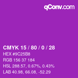 Color code: CMYK 15 / 80 / 0 / 28 | qconv.com