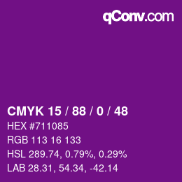 Color code: CMYK 15 / 88 / 0 / 48 | qconv.com