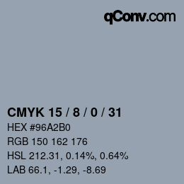 Color code: CMYK 15 / 8 / 0 / 31 | qconv.com