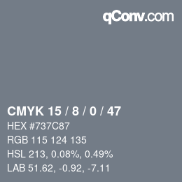 Color code: CMYK 15 / 8 / 0 / 47 | qconv.com