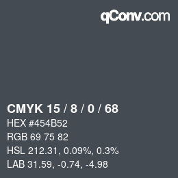 Color code: CMYK 15 / 8 / 0 / 68 | qconv.com