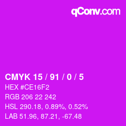 Color code: CMYK 15 / 91 / 0 / 5 | qconv.com