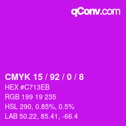 Color code: CMYK 15 / 92 / 0 / 8 | qconv.com