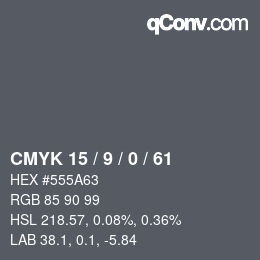 Color code: CMYK 15 / 9 / 0 / 61 | qconv.com