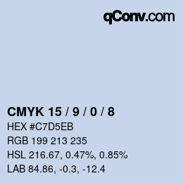 Color code: CMYK 15 / 9 / 0 / 8 | qconv.com