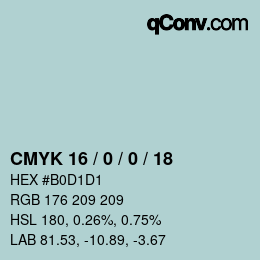 Farbcode: CMYK 16 / 0 / 0 / 18 | qconv.com
