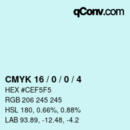 Color code: CMYK 16 / 0 / 0 / 4 | qconv.com