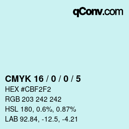 Código de color: CMYK 16 / 0 / 0 / 5 | qconv.com