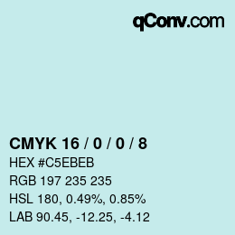 Color code: CMYK 16 / 0 / 0 / 8 | qconv.com