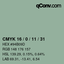 Código de color: CMYK 16 / 0 / 11 / 31 | qconv.com