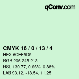 Code couleur: CMYK 16 / 0 / 13 / 4 | qconv.com