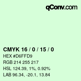 Color code: CMYK 16 / 0 / 15 / 0 | qconv.com