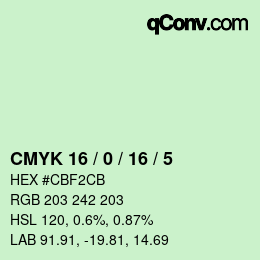 Color code: CMYK 16 / 0 / 16 / 5 | qconv.com