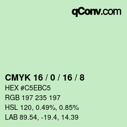 Color code: CMYK 16 / 0 / 16 / 8 | qconv.com