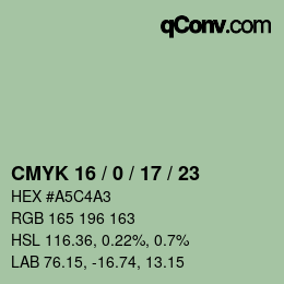 カラーコード: CMYK 16 / 0 / 17 / 23 | qconv.com