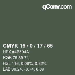 Código de color: CMYK 16 / 0 / 17 / 65 | qconv.com