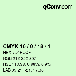 Color code: CMYK 16 / 0 / 18 / 1 | qconv.com