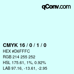 カラーコード: CMYK 16 / 0 / 1 / 0 | qconv.com