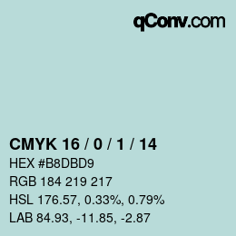 カラーコード: CMYK 16 / 0 / 1 / 14 | qconv.com