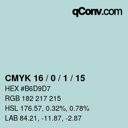 Color code: CMYK 16 / 0 / 1 / 15 | qconv.com