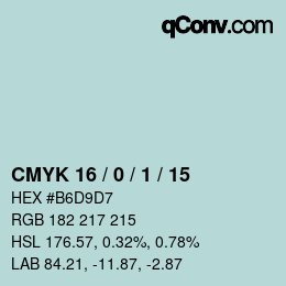 カラーコード: CMYK 16 / 0 / 1 / 15 | qconv.com