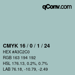 Color code: CMYK 16 / 0 / 1 / 24 | qconv.com