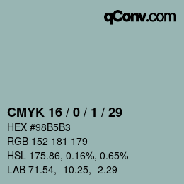颜色代码: CMYK 16 / 0 / 1 / 29 | qconv.com
