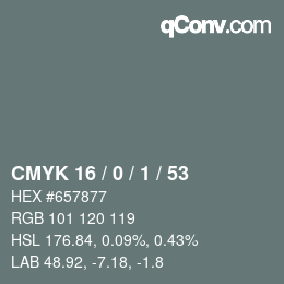 颜色代码: CMYK 16 / 0 / 1 / 53 | qconv.com
