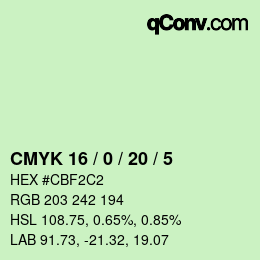 Color code: CMYK 16 / 0 / 20 / 5 | qconv.com
