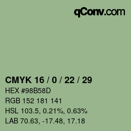 Código de color: CMYK 16 / 0 / 22 / 29 | qconv.com