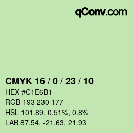 Color code: CMYK 16 / 0 / 23 / 10 | qconv.com