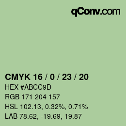 Color code: CMYK 16 / 0 / 23 / 20 | qconv.com