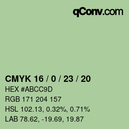 Color code: CMYK 16 / 0 / 23 / 20 | qconv.com