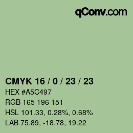 Color code: CMYK 16 / 0 / 23 / 23 | qconv.com