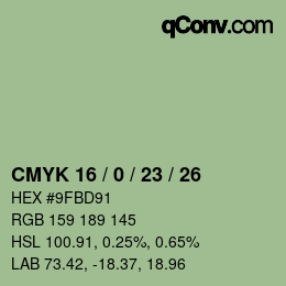 Color code: CMYK 16 / 0 / 23 / 26 | qconv.com